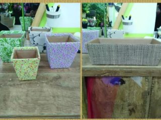 decorare vasi con cartone