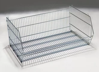 Cesto espositore in filo metallico sovrapponibile